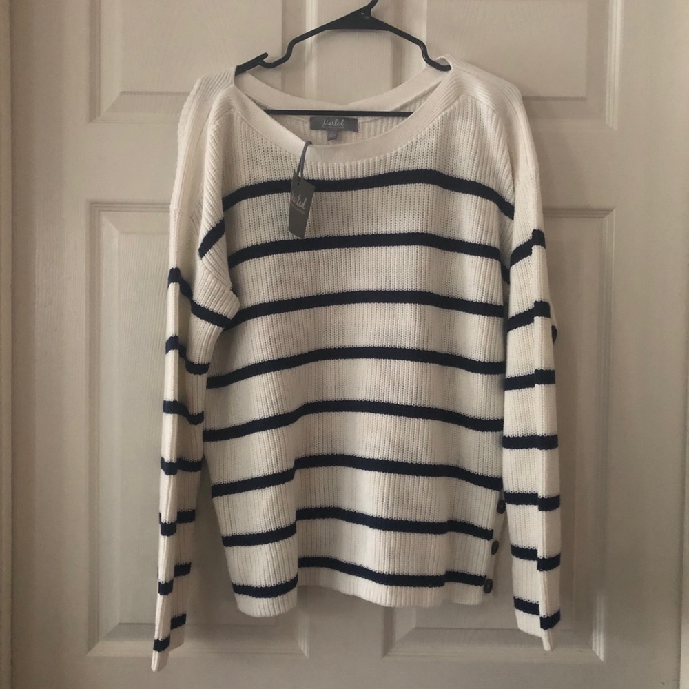 Marled Knit Stripped Sweater
